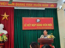 đồng chí Nguyễn Văn Thêm – Bí thư Đảng ủy phát biểu